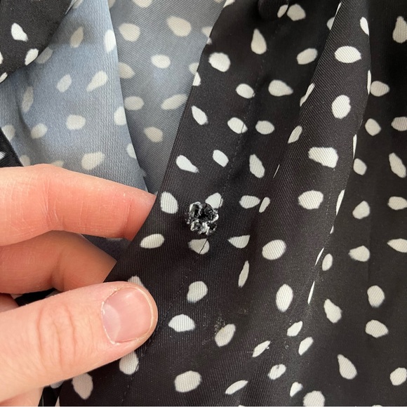 JASON WU Women's Polka Dot Tie Neck Blouse Size 4 in Black - Picture 10 of 12